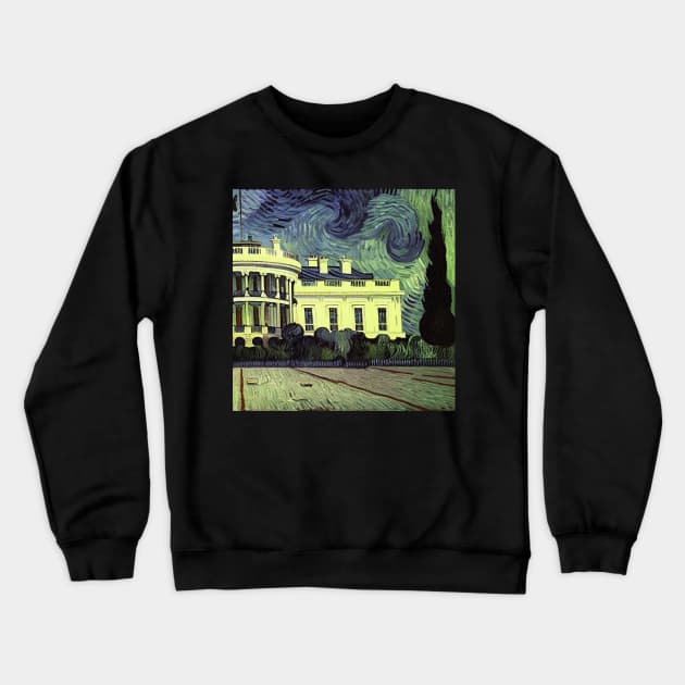 White House in Van Gogh's style Crewneck Sweatshirt by Classical